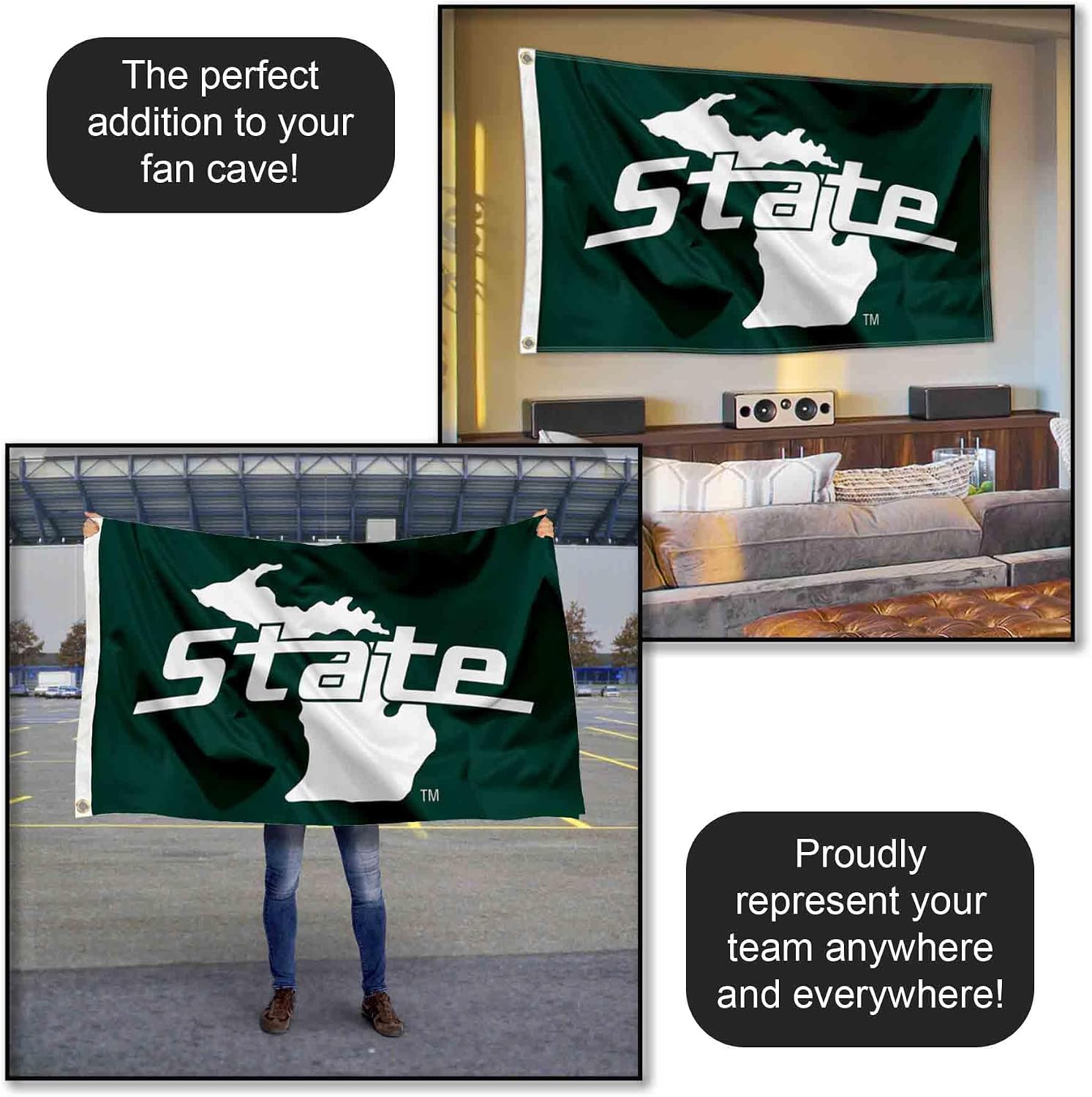 Michigan State Spartans MI State Design Flag