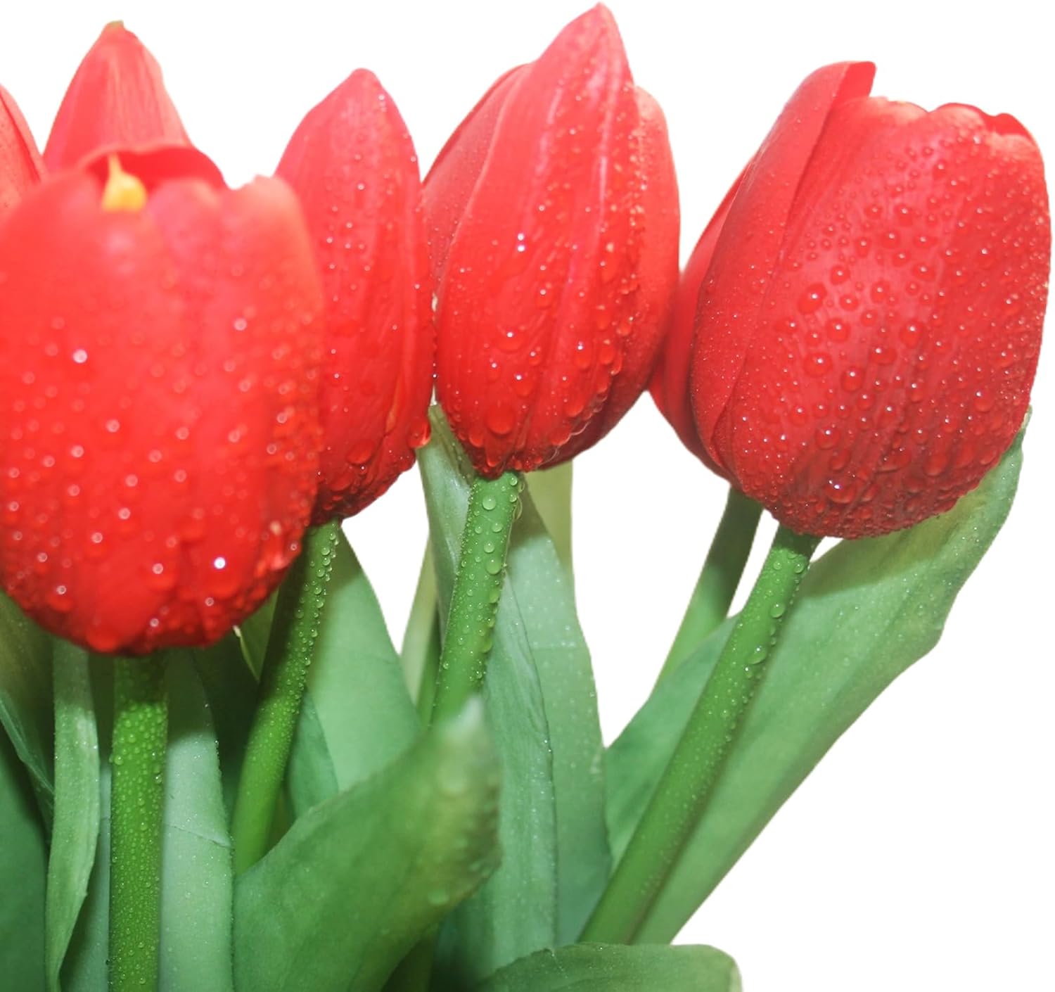 15pcs Artificial Tulips Flowers, Fake Tulips Real Touch, Faux Latex Bouquets, for Party Wedding Home Room Decoration (Red) - Image 3