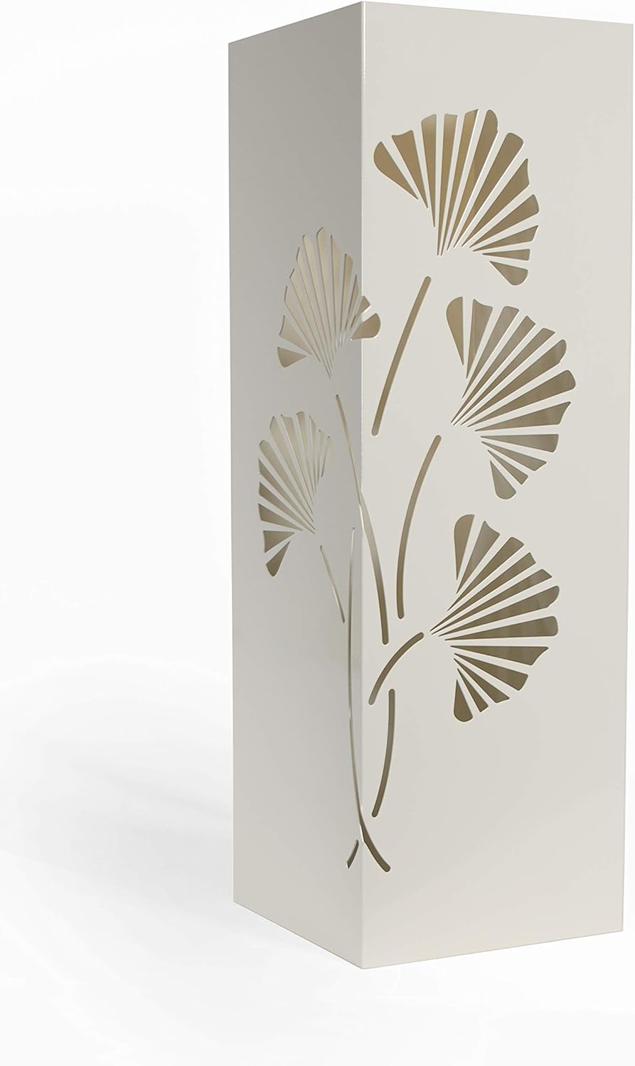 Mango Steam White Tall 21.75" Japanese Ginkgo Leaf Umbrella/Cane/Walking Stick Holder, Stand, Rack Organizer