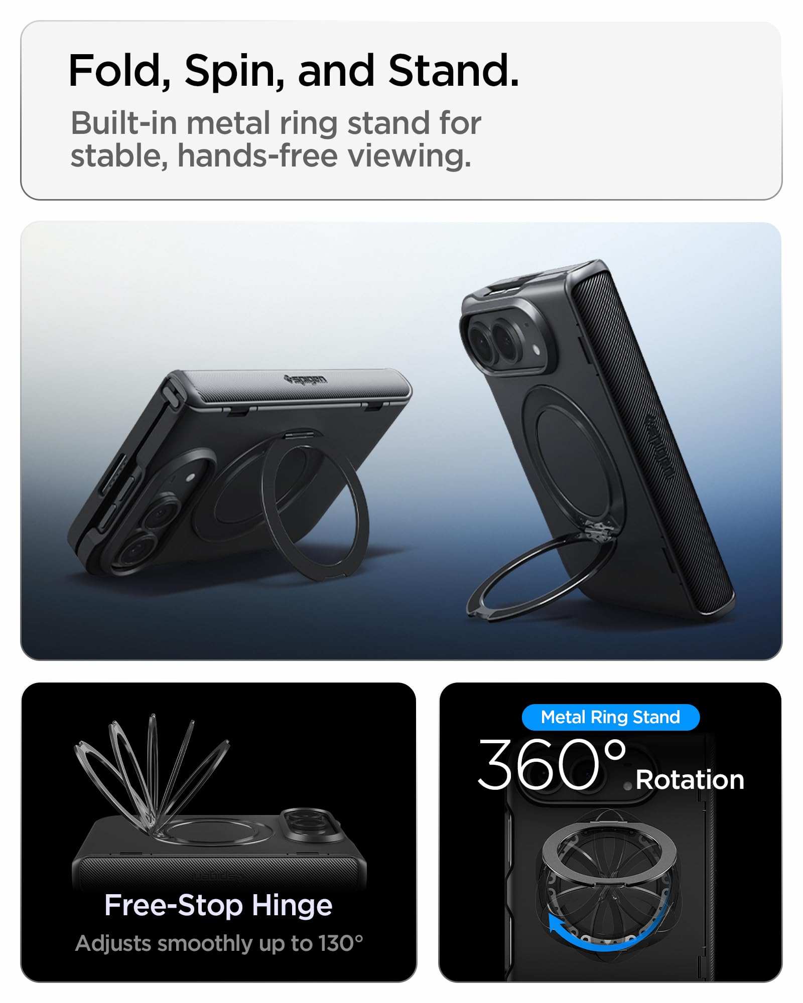 Spigen iPhone Duo (Fold) Hülle Slim Armor Pro S MagFit -Black