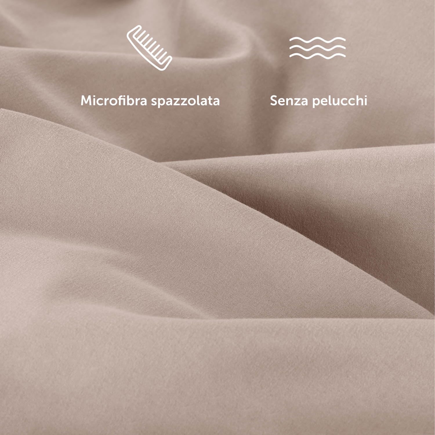 Blumtal Copripiumino Una Piazza e Mezza 200x220 e Federe 50x80 - Set di Lenzuola in microfibra extra morbida certificata Oeko-Tex, Set Copripiumino con 2 Federe - 3 pezzi - Taupe
