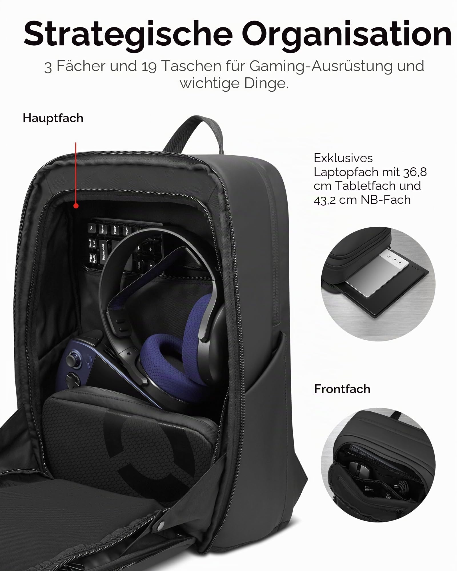 Lenovo Legion 17 Zoll Gaming Rucksack GB800 | Hellgrau