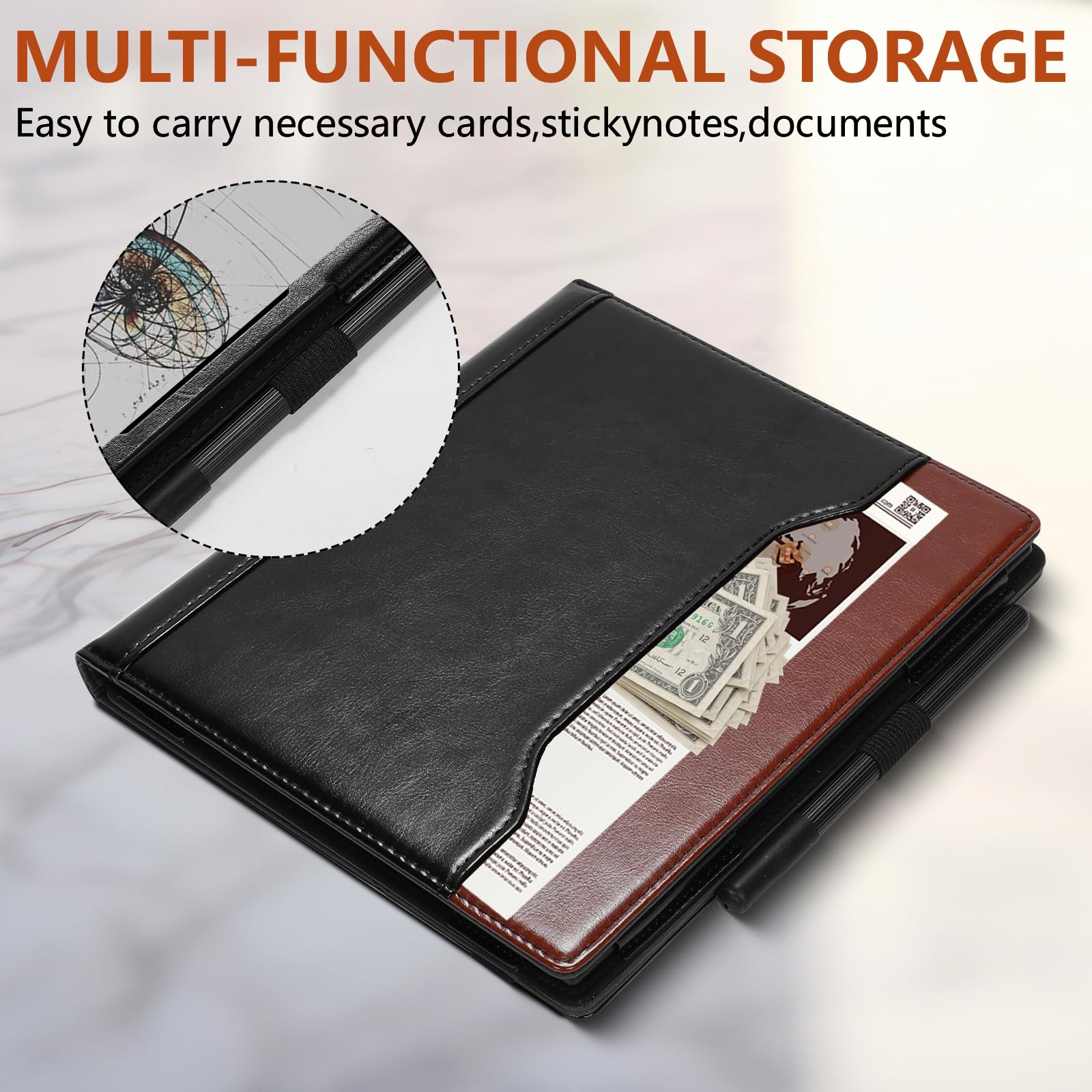 Funda E NET-CASE para Boox Note Air 5 C (2025)/Air4 C (2024)/Air3 C/Air3 B/W (2023), 360° Giratoria con Soporte para Bolígrafo, Correa de Mano, Apagado y Encendido Automático