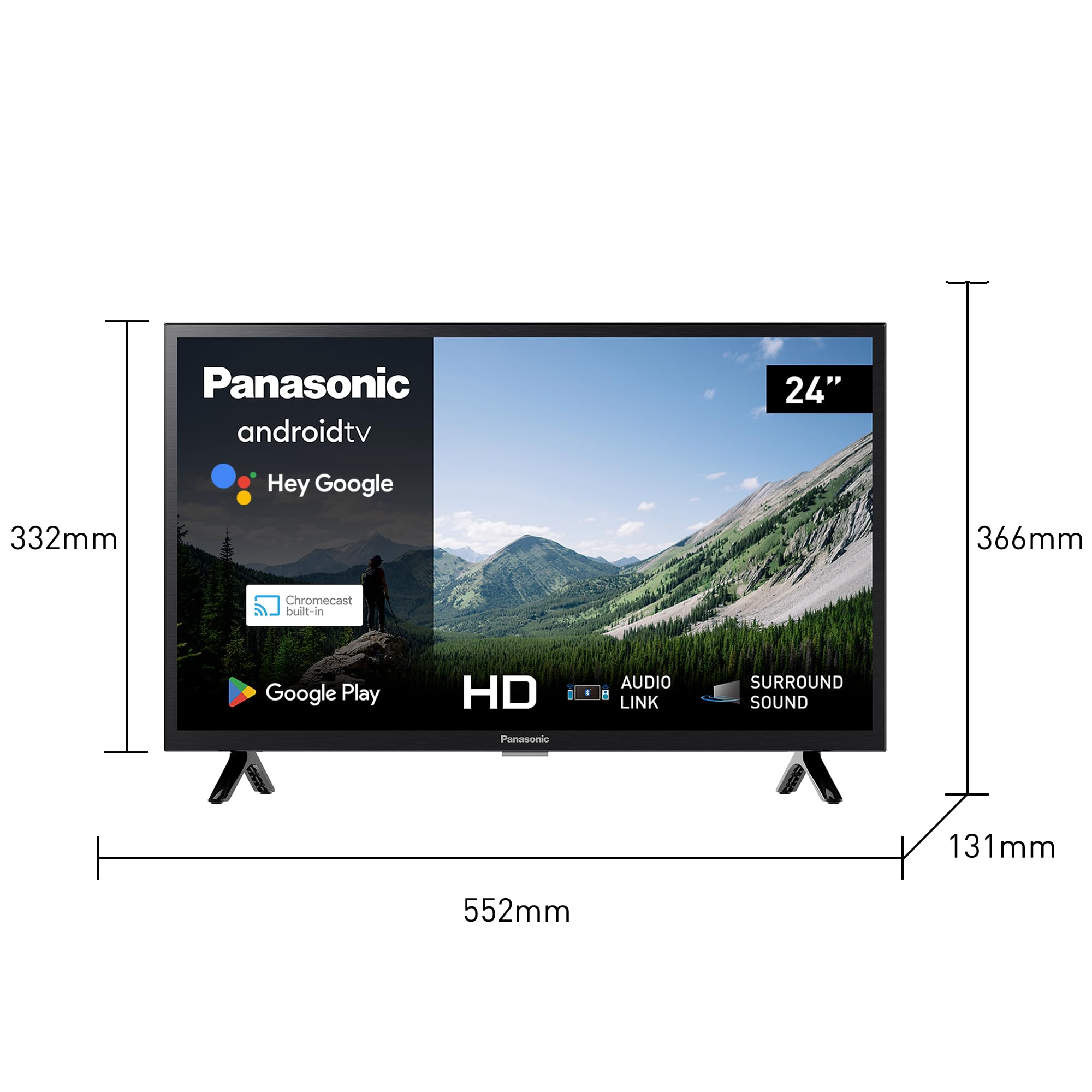 Panasonic TX-24MSW504, 24 Inch HD LED 2023 Smart TV, Android TV