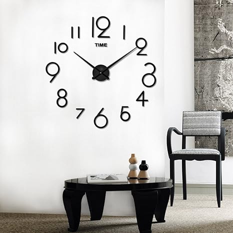 Amazon Co Jp ボコダダ Vocodada 掛け時計 手作り Diy 壁時計 インテリア 室内 ウォールクロック ウォールステッカー 英語 Time シンプル 豪華 部屋装飾 簡単 おしゃれ クロック 飾り 高級感 ホーム キッチン