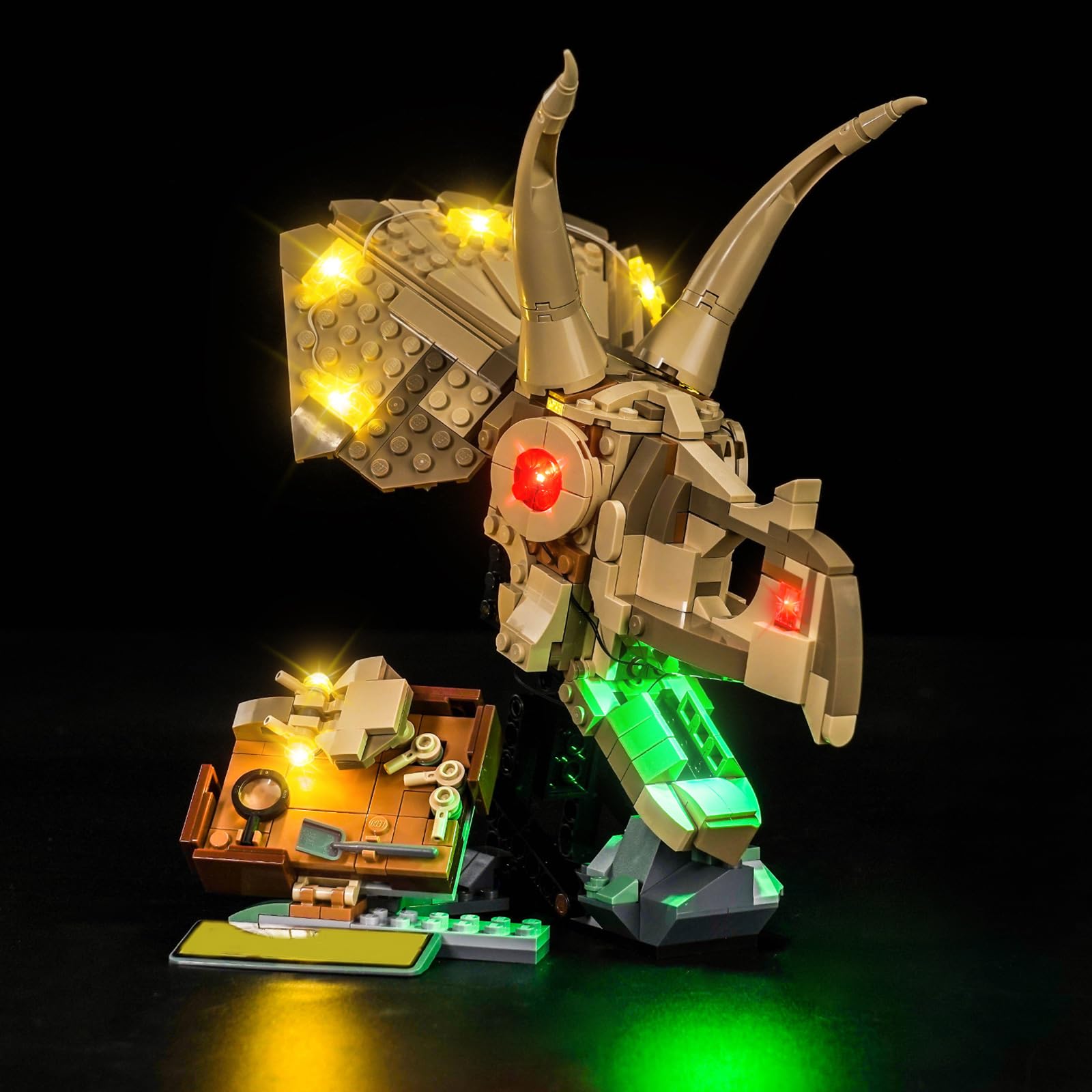 Led Light Set Compatible with Lego Dinosaur Fossils: Triceratops Skull (No Model)