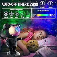 Vista 4 de Proyector de estrellas de astronauta, luz de galaxia, proyector de 360° Space Man Buddy Proyector de cielo LED luz nocturna espacial luz espacial
