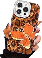 Vista 59 de I-MGAE-IN-AR - Funda compacta para iPhone 16 Pro Max con diseño de mariposa plateada brillante, a la moda, suave, delgada, de poliuretano