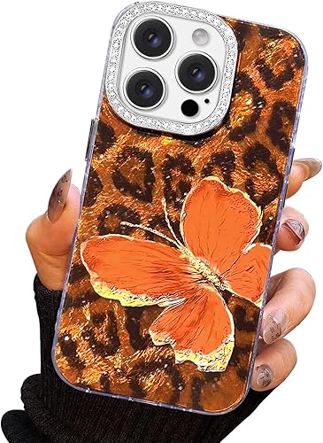 Miniatura 58 de I-MGAE-IN-AR - Funda diseñada para iPhone 12 y 12 Pro, diseño de mariposa plateada brillante, funda protectora de poliuretano termoplástico, suave,