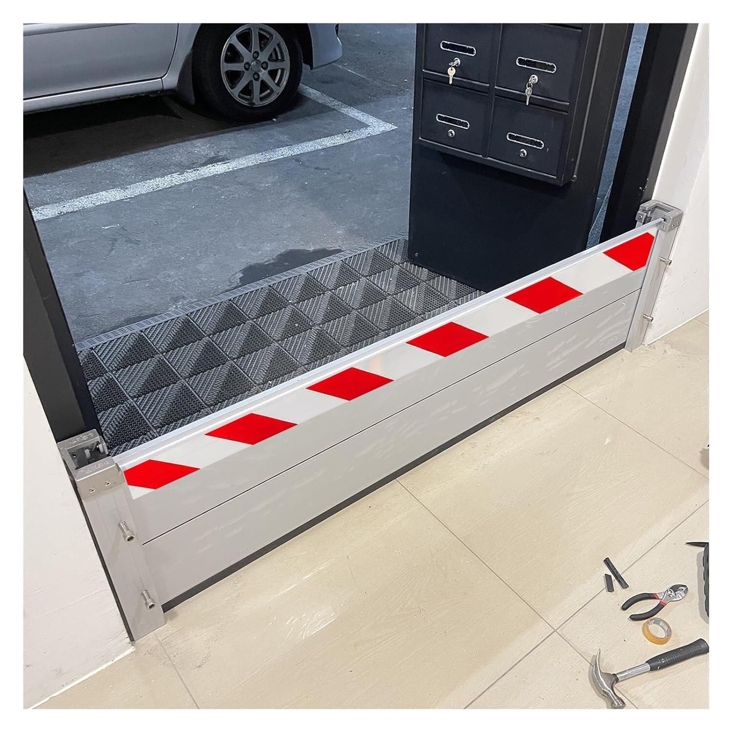 Barrière Anti-inondation, Aluminium Batardeau, Réutilisable Barriere Anti inondation, Batardeau pour Le ContrôLe des Inondations,pour Portes De Garage ExtéRieures(H 40cm,L 95cm)
