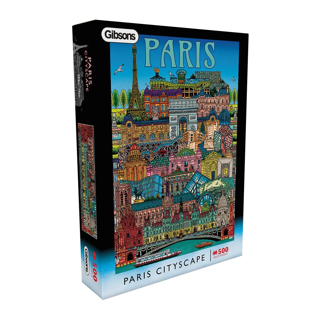 Gibsons Paris Cityscape Jigsaw Puzzle 500 Pieces for Adults & Teens Premium Puzzle with Thickest Board France Architecture & Landmarks Sustainable 100% Recycled Great Gift Idea