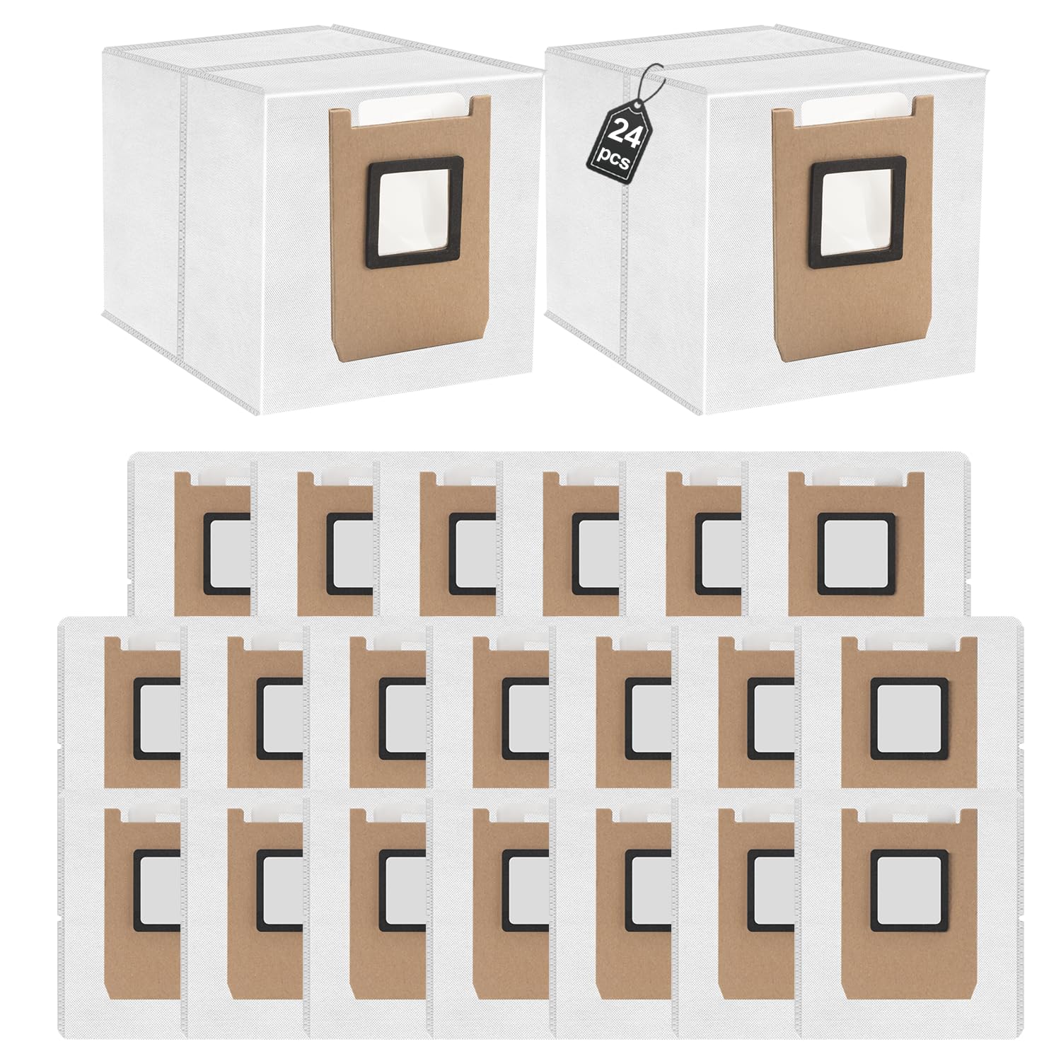 24 Pack Dust Bags for eufy For Omni E25/E28 Robot Vacuum Cleaner- Large Capacity and Design — image 1