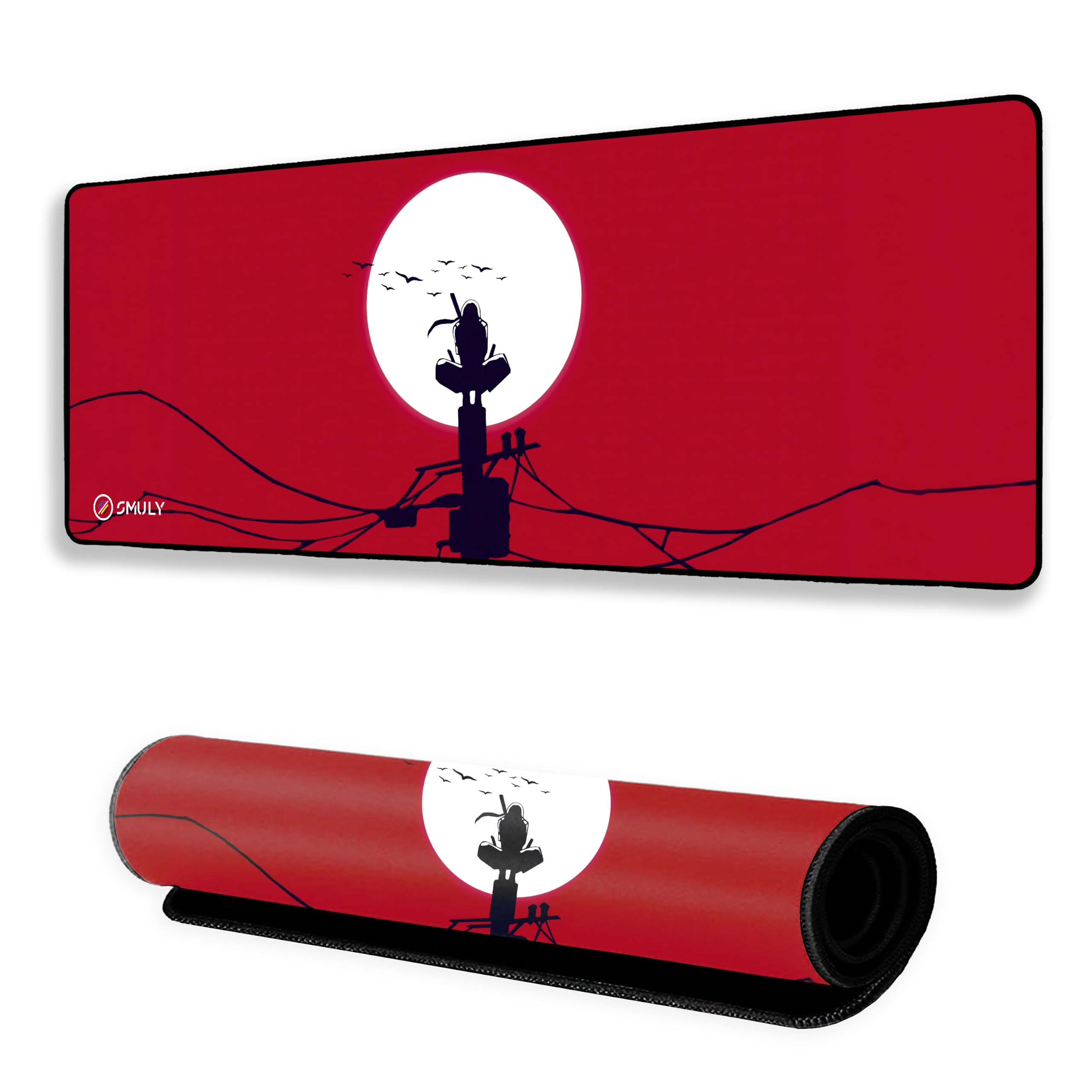 Pirate Anime Mouse Pad 12×32 Inch 3mm Extended Gaming Desk Mat with Anti-Slip Rubber Base Mousepad for Smooth Surface Desk pad for PC & Laptop Use Waterproof & Stiched (Black/White) Deskpad — Amazon image 10