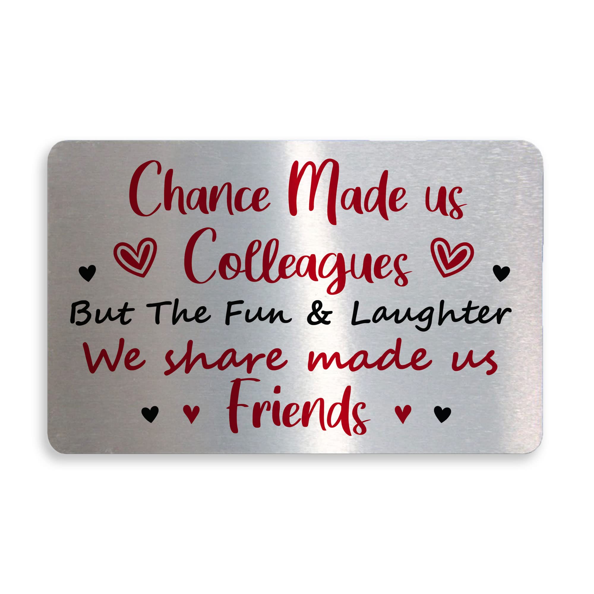 RED OCEAN Chance Made Us Colleagues Metal Card Gift For Him Her Friendship Work Colleague Wallet Gifts