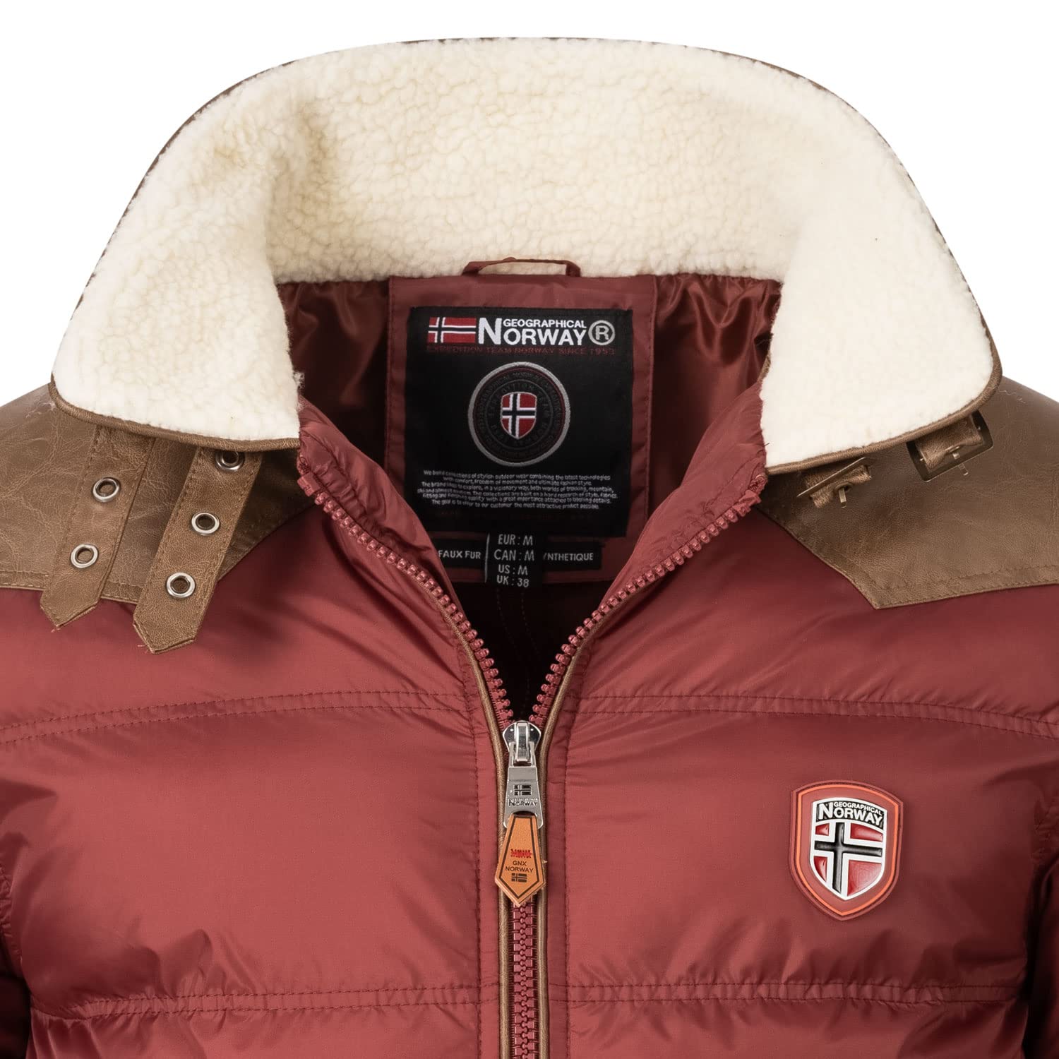 Geographical Norway Herren Steppjacke Winterjacke - Gefütterter Warmer Anorak - Outdoor SKI Snowboard Jacke für den Winter/Herbst im Bundle mit UD Beanie