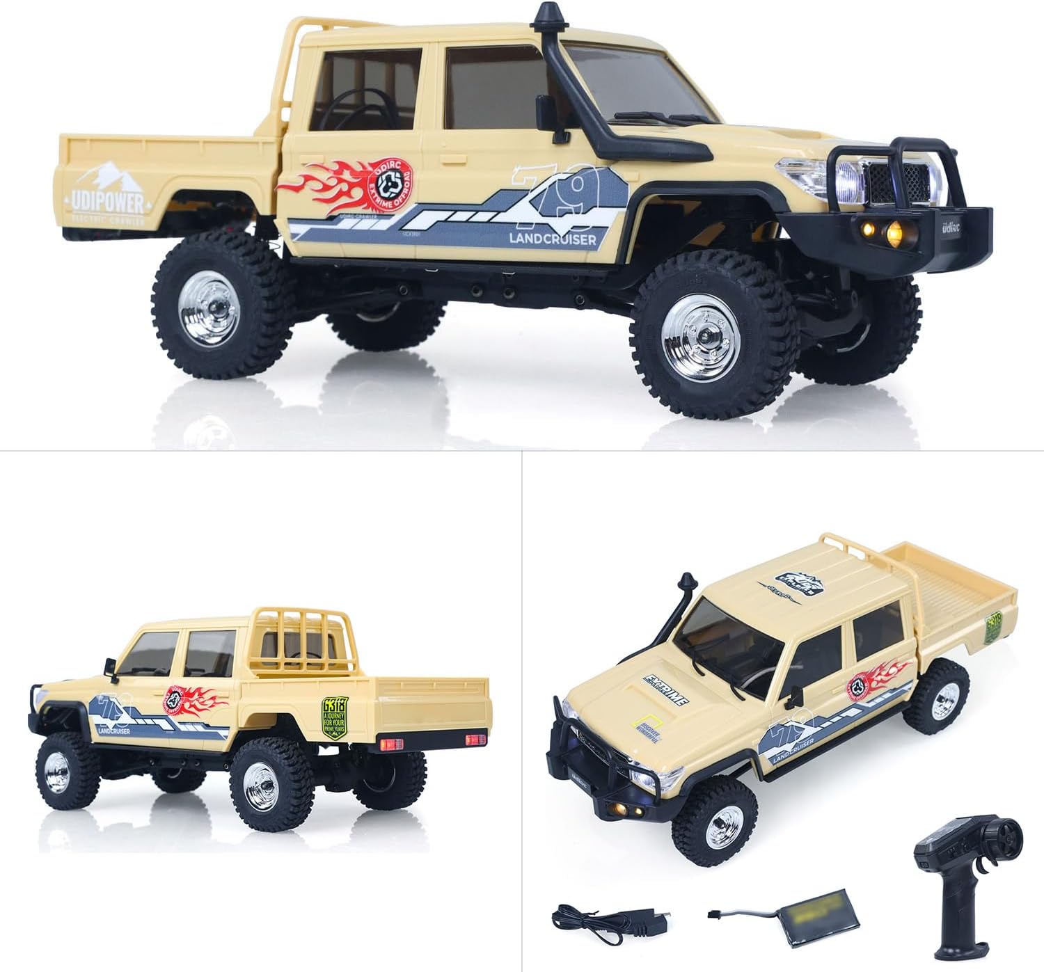 TOUCAN RC HOBBY 1/18 UCX1801PRO Radio Control Crawler RC Off Road Car Pickup Metal Gears ABS Shell Light System Battery RTR No Sounds for Ages 14+
