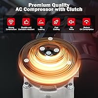 Vista 4 de cciyu Compresor de CA para Ford Focus 2.0L 2003-2007 apto para Ford Focus 2.0L 2003-2007 apto para Ford Focus 2.3L reemplaza el compresor de CA