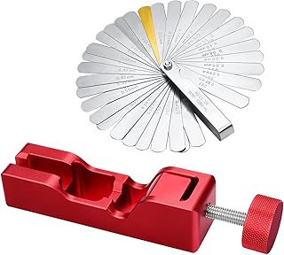 XDFDRF Spark Plug Gap Tool - Universal Gapper Tool with 32 Blade Steel Feeler Gauge Spark Plug Gaping Adjustment Kit for Most 10mm 12mm 14mm 16mm Thread,Red