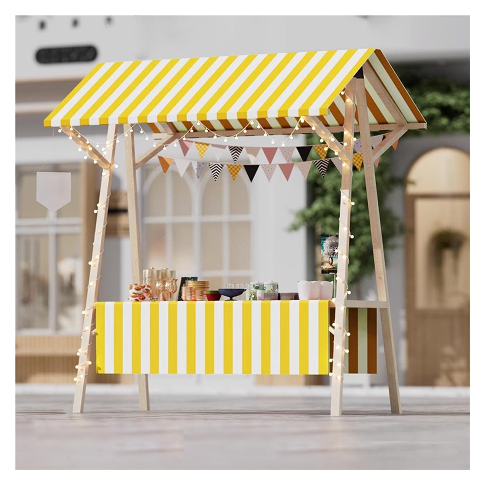 Carrito de vendedor plegable para mercadillos de flores frescos y alimentos