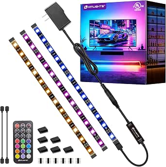 HitLights LED Strip Lights Kit, RGB Color Changing Tape Light Pre-Cut 3FT