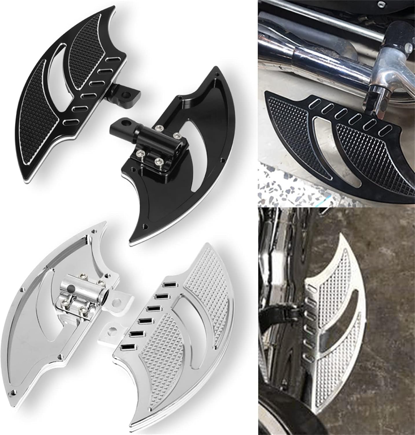 CNC Motorcycle Floorboards Foot Rest Pegs For Harley Sportster 883 1200 XL Touring Electra Glide Road King Dyna, Chrome