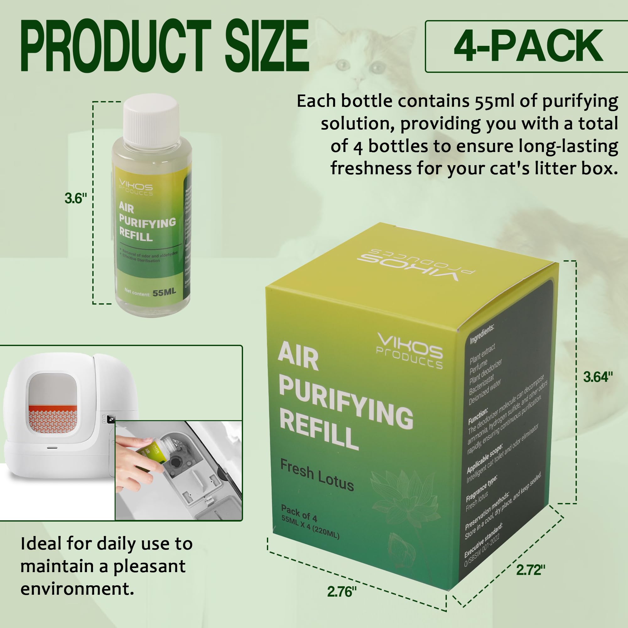 Desodorante de arena para gatos PETKIT PuraX PuraMax autolimpiante para caja de arena para gatos, eliminador de olores para eliminar olores fuertes, caja de arena, desodorizante