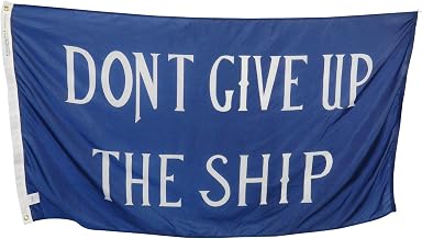 3x5' Commodore Perry Don't Give Up the Ship Flag, Durable All-Weather Nylon, Reinforced Fly End Stitching, Proudly Made in the USA