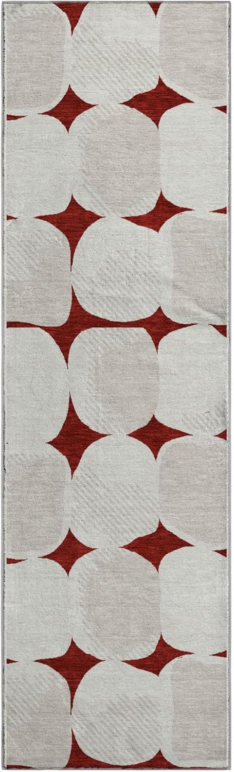 Addison Rugs Mayfield AMF870 Burgundy 2'3" x 7'6" Indoor Premium Machine Washable Runner Rug, Silky Soft, Easy Clean, Non Shedding, Bedroom, Living Room, Dining Room, Kitchen, Patio Rug