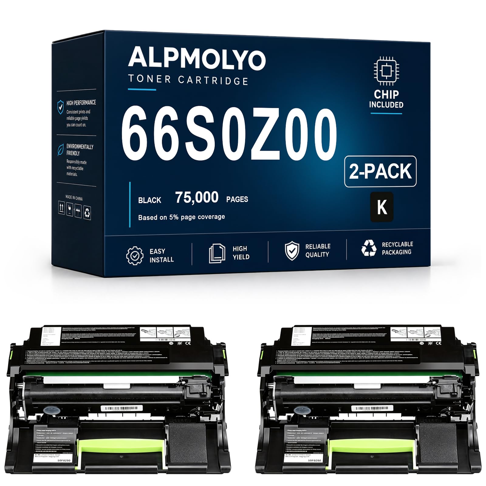66S0Z00 Sostituzione della cartuccia di toner ad alta resa per 66S0Z00 66S0ZA0, compatibile con Lexmark MS531 631 632 639 MX532 632 M / XM3350, con chip