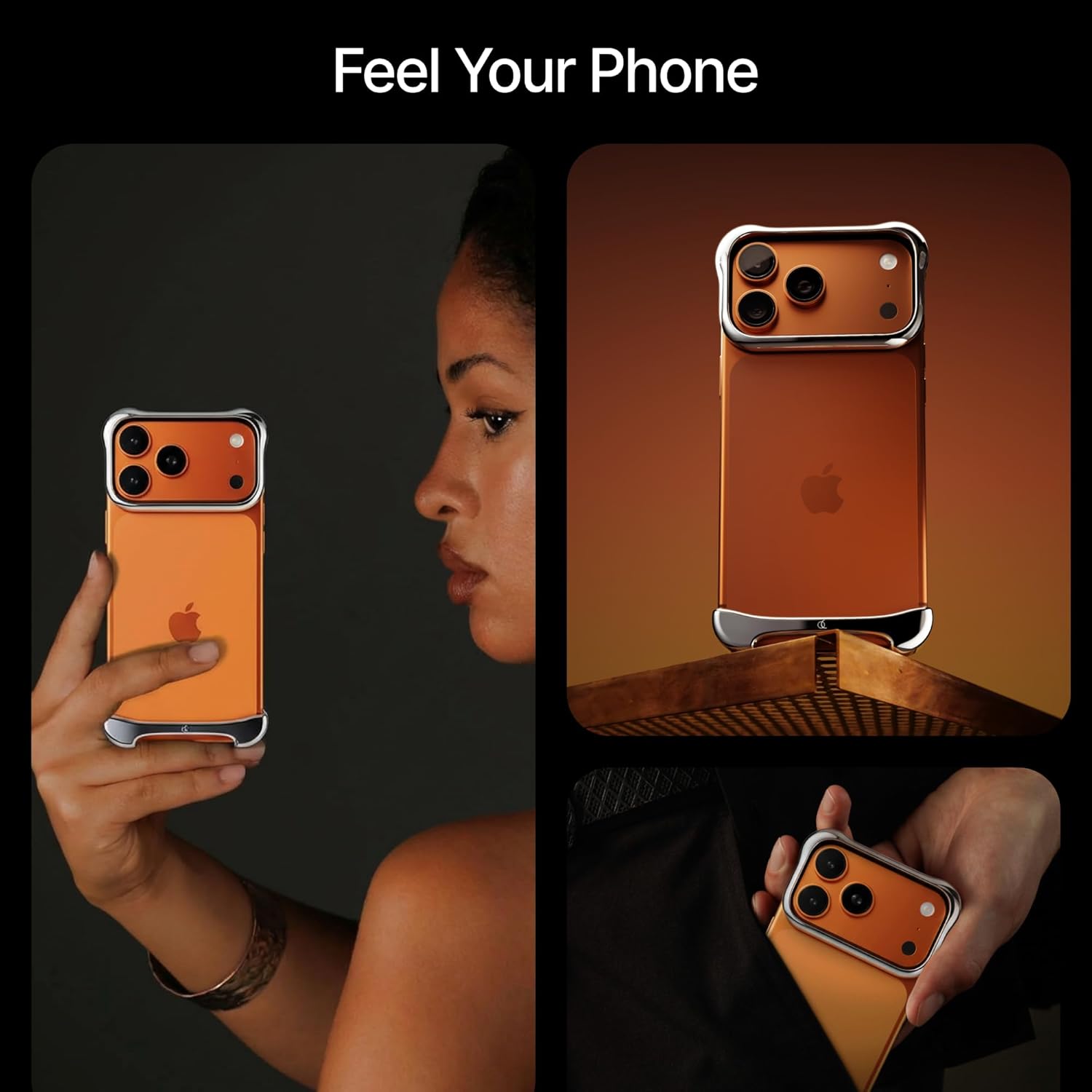 Arc Pulse Compatible with iPhone 17 Pro Phone Case (2025), Minimalist Protective Shock Absorption Aerospace Grade Aluminum Shells + Elastomer Inlays Easy Fit 6.3 inch (Aluminum Silver)