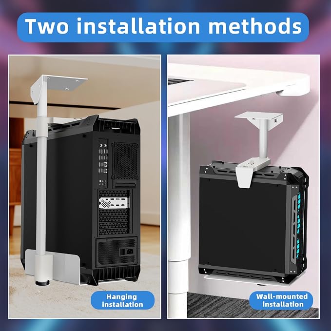 Soporte para CPU ajustable para montaje bajo escritorio y pared miniatura 4