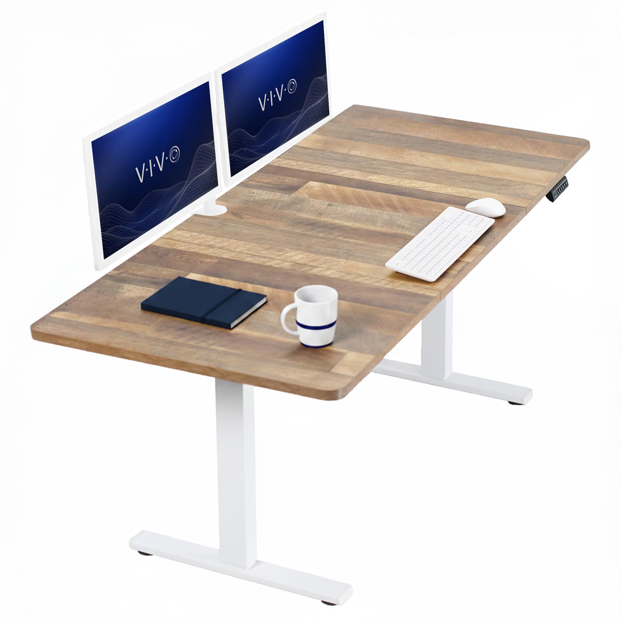 VIVO Reclaimed Wood 71 x 30 in Standing Desk, DESK-KIT-1W7P