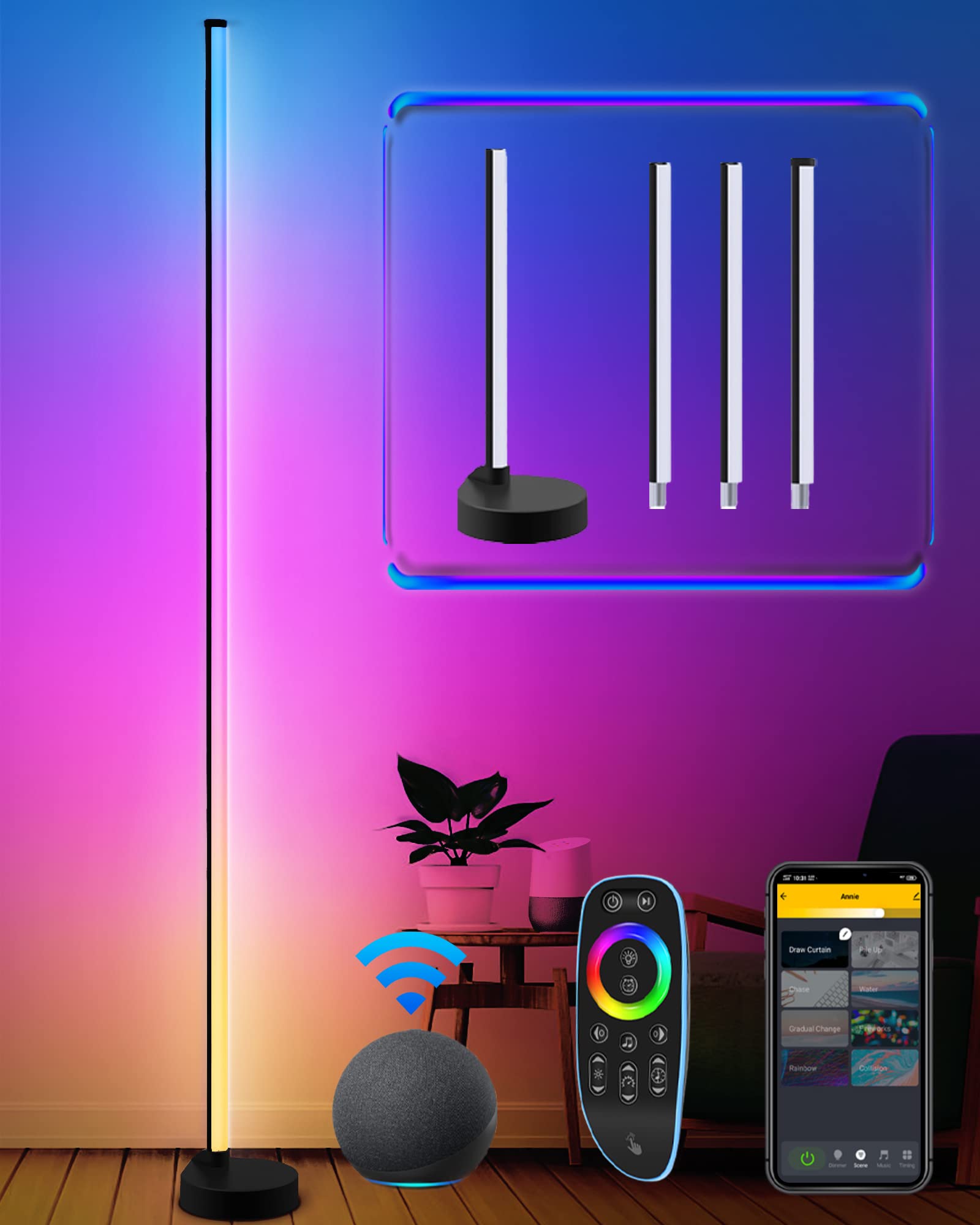 Buy TREEBEAR Smart Corner Lamp Alexa, Led Floor Lamp Table Lamp with