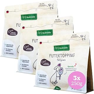 Hunderunde Futtertopping Fellglanz 3 x 250g Nahrungsergänzugsmittel Hund