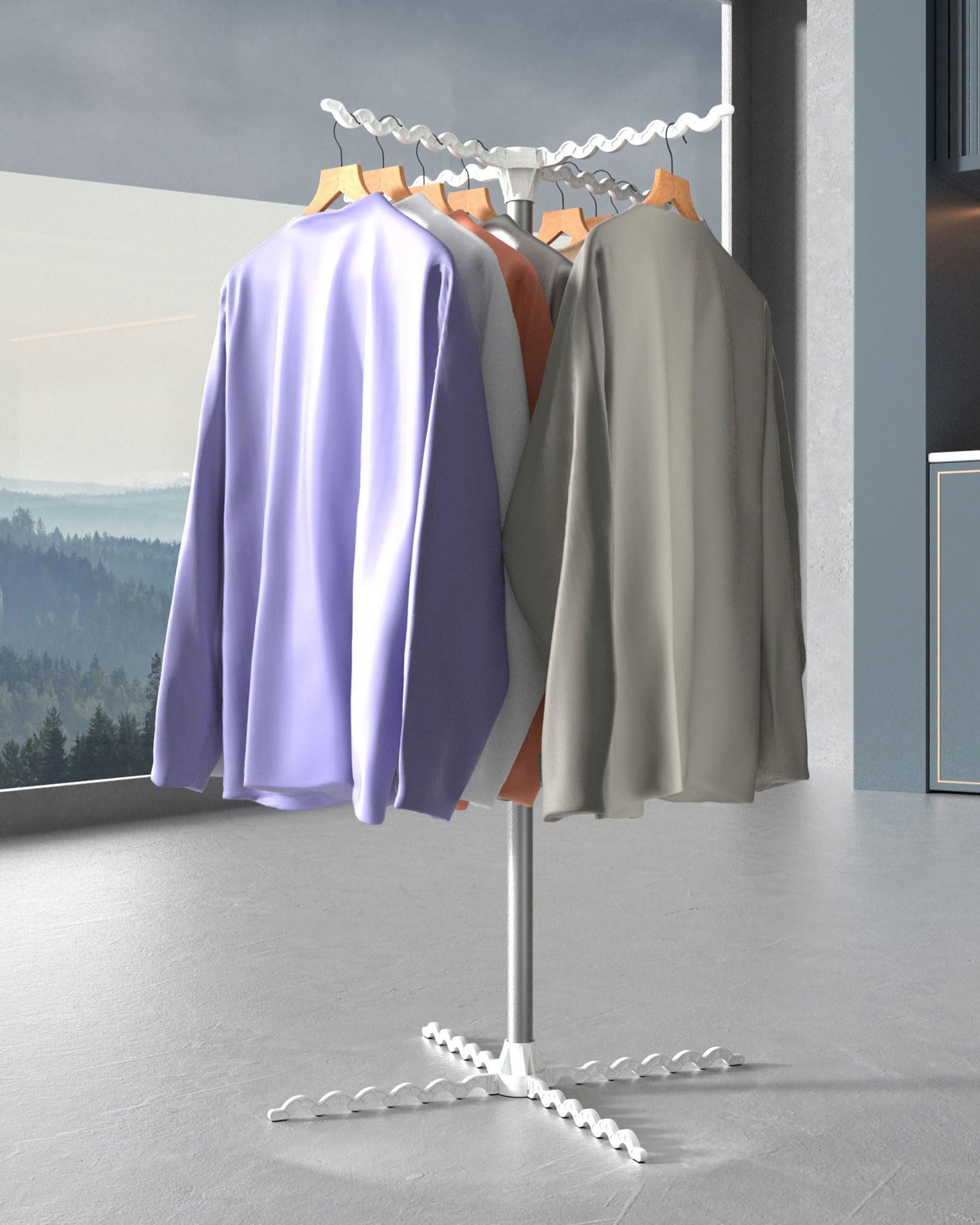 Sechoir a Linge Electrique, 1000Watts＆120CM Séchoir à Linge Etendoir Electrique Chauffant, Minuteur Automatique Pliable Sèche-vêtements, pour Appartement ou Maison