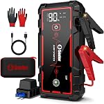Jump Starter, 5000A Car Battery Booster Pack, Jump Box Battery Booster with 3 Modes Flashlight, 14 Protections Safety Jump Cables,3-in-1 Emergency Light and Golves