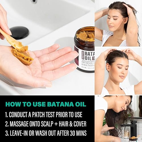 Miniatura 6 de Aceite de batana sin refinar para el crecimiento del cabello, mascarilla capilar auténtica y orgánica Dr. Sebi Batana de Honduras, aceite natural