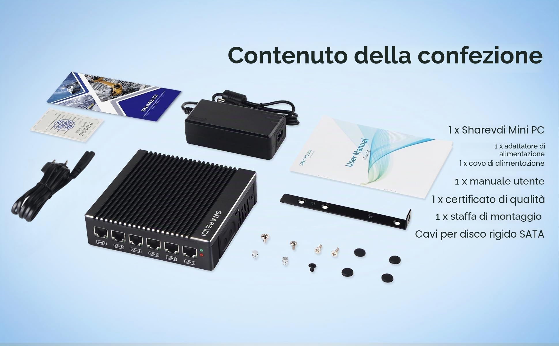 Dispositivo micro firewall: Intel J3700 Mini PC senza ventola quad-core con 4 porte, scheda di rete Intel 2.5 GbE i226 Gigabit (AES-NI), USB 3.0/HDMI/VGA, 8 GB DDR3, SSD 128 GB