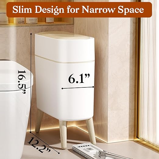 Papelera automática sin contacto LALASTAR para baño blanca, 2.5 gal miniatura 3