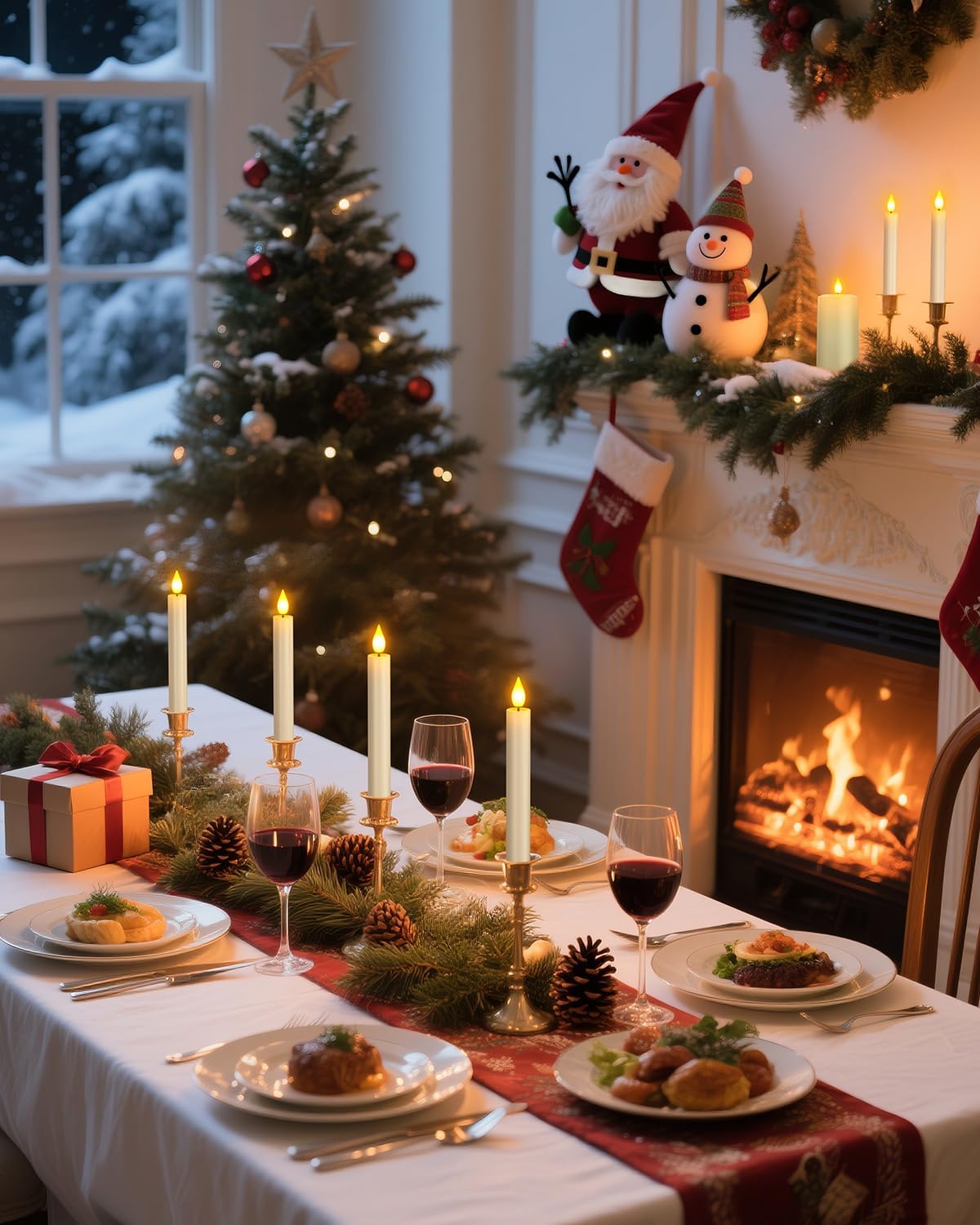 Yme Flameless Rechargeable Taper Candles with Remote & Charging Base, 10pcs 6.7" Battery Operated LED Electric Tapered Candles Flickering with Timer for Windowsill Wedding Christmas Home Decor - Image 6