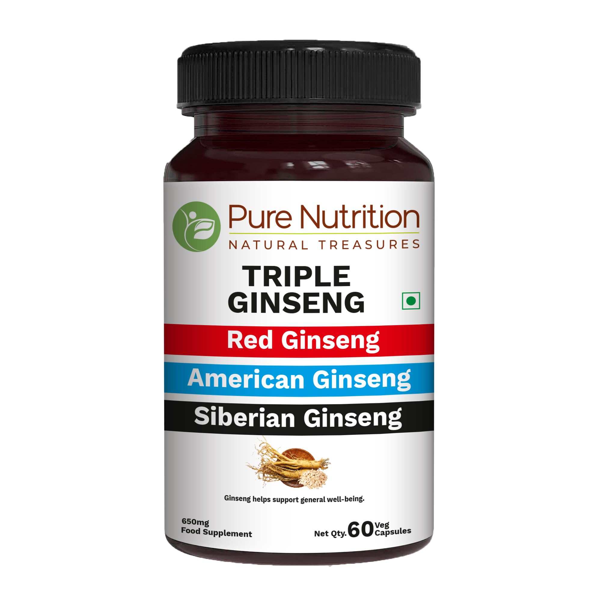 Sponsored Ad – Pure Nutrition Triple Ginseng 650mg | 60 Caps | Supplement for Men and Women | Highly Effective Combination of Red, American and Siberian Ginseng. Non GMO