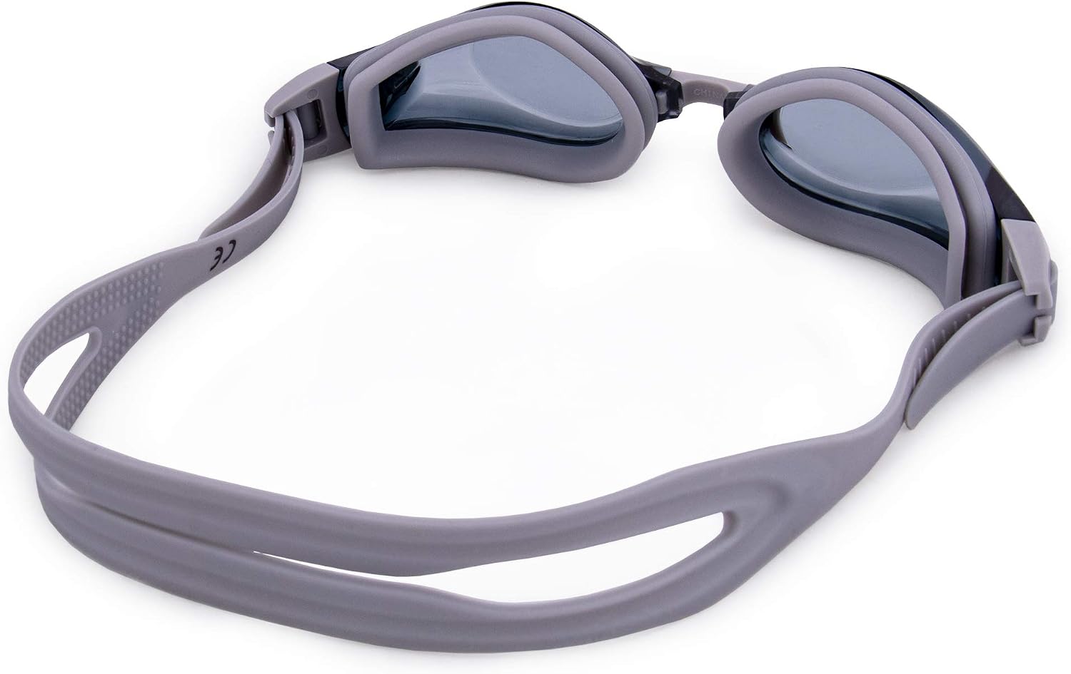 Crystal-clear Swimming Goggles with Case | Increased Visibility, UV Protection, Anti-fog | Silicone, Watertight Goggles, Lightweight & Low Drag | Great for Training, Competition, Recreational (Grey)