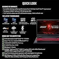 Vista 6 de Laptop Acer Nitro 5 AN515-58-57Y8 para juegos, Intel Core i5-12500H, GPU NVIDIA GeForce RTX 3050Ti, pantalla IPS FHD 144Hz 15.6", DDR4 16GB, SSD