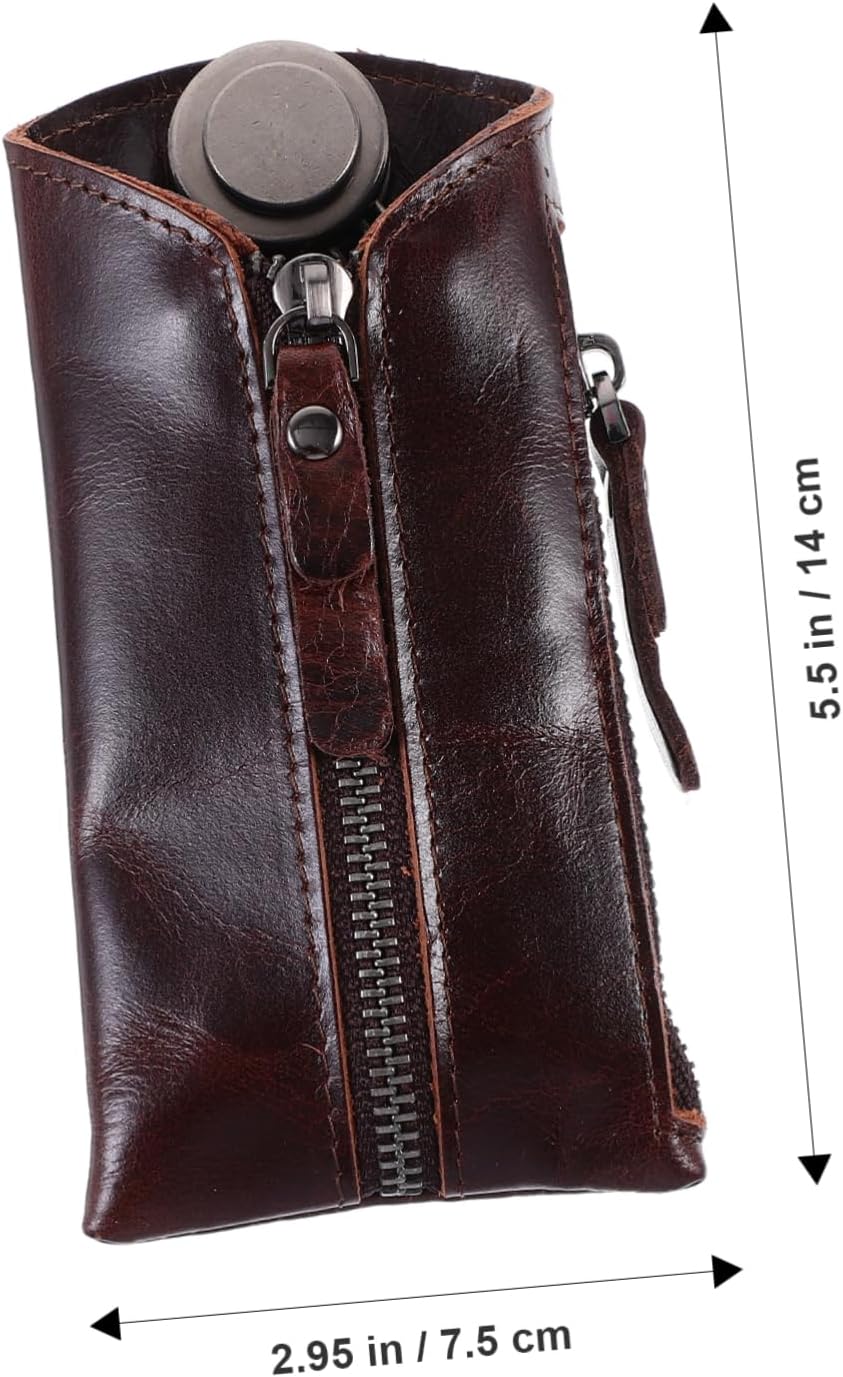 Holibanna Leather Key Case with 6 Keyrings Leather Key Organizer Number Key
