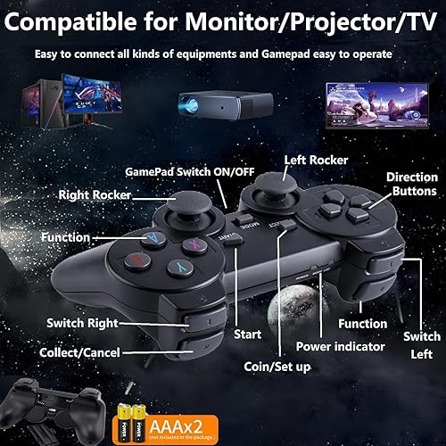 Miniatura 4 de Nueva consola de juegos retro inalámbrica 2026, Plug & Play Video TV Game Stick con 4K Ultra HD, más de 20.000 videojuegos integrados, 9 emuladores