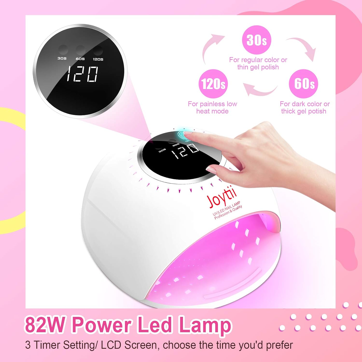 82W UV Led Nail Lamp,Gel Polish Nail Dryer with 3 Timer Smart Sensor and LCD Display, UV LED Light for Gel Nail Polish Professional Salon Nail Art Equipment Curing Lamp : Beauty & Personal Care