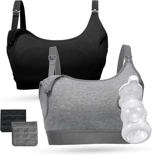momcozy Sujetador Lactancia Ajustable, Sujetador de Extracción Manos Libres, Brasier de Maternidad sin Aros 2 en 1 para Extracción & Lactancia - 1