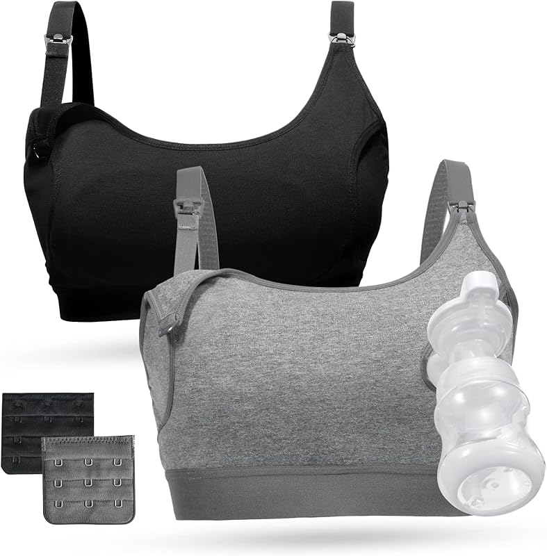 momcozy Sujetador Lactancia Ajustable, Sujetador de Extracción Manos Libres, Brasier de Maternidad sin Aros 2 en 1 para Extracción & Lactancia