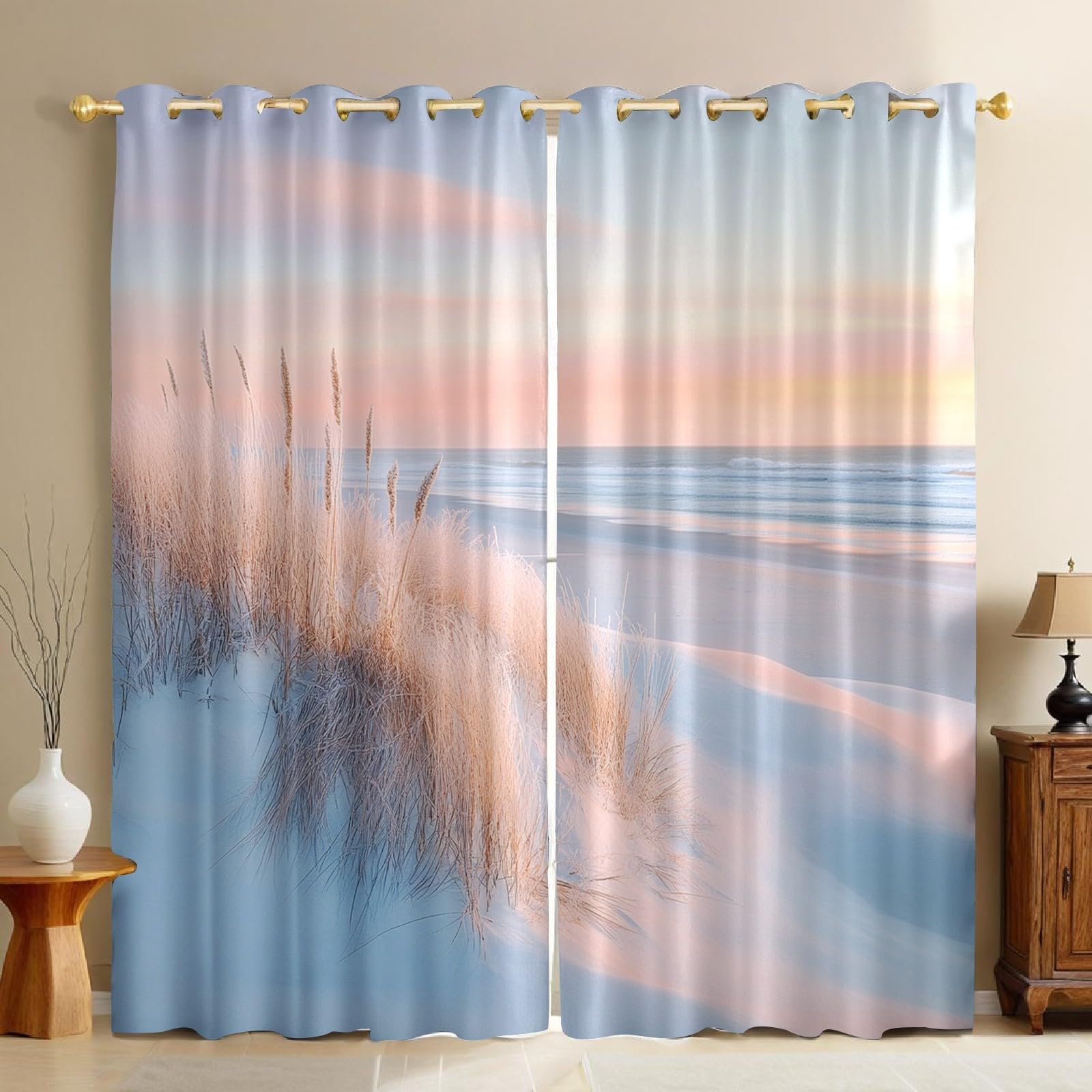 Rideaux occultants thermiques blanc opaque grand format 117x229 cm isolation phonique