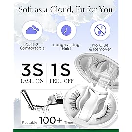 BEYELIAN Portable Magnetic Eyelashes with Applicator, Upgrade Soft Magnetic Lashes No Glue Needed Magnetic Eyelashes Natural Look, Reusable, Fales Eyelashes for Eye YT25 (All-In-One & Comfortable)